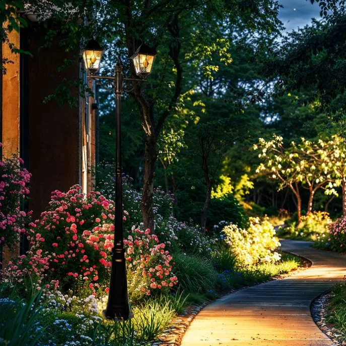 Vintage Außenlaterne Antikgold 240 cm 2-flammig - Antigua