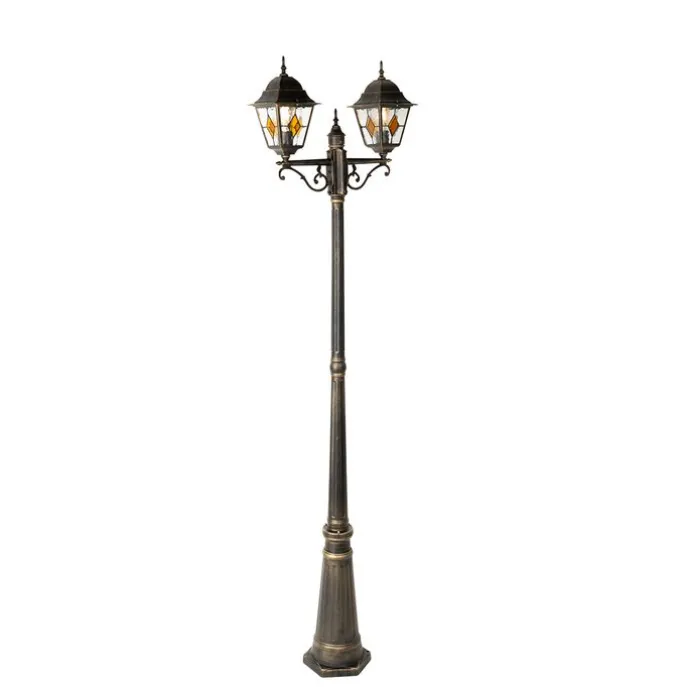 Vintage Außenlaterne Antikgold 240 cm 2-flammig - Antigua