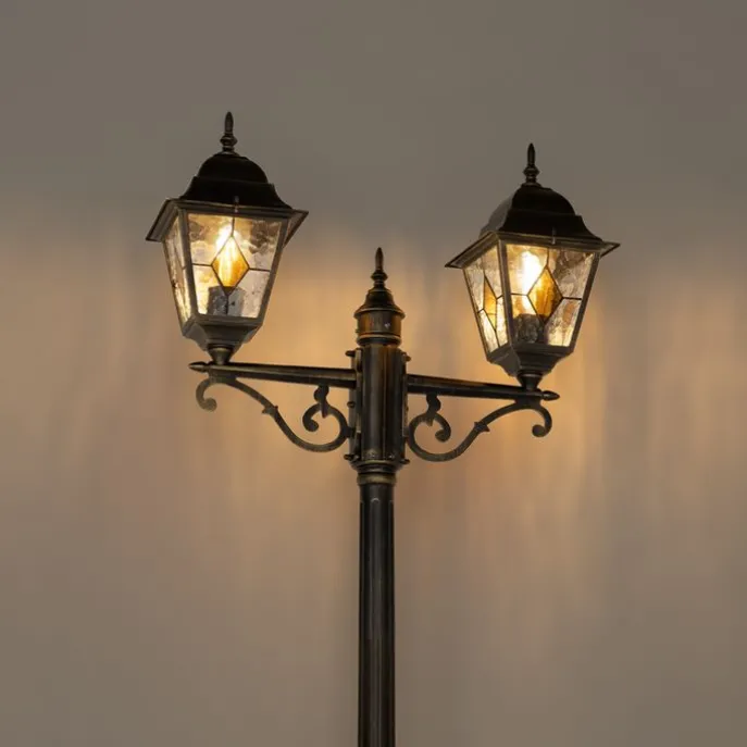 Vintage Außenlaterne Antikgold 240 cm 2-flammig - Antigua