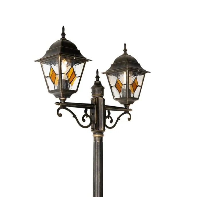 Vintage Außenlaterne Antikgold 240 cm 2-flammig - Antigua