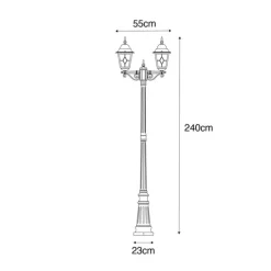 Vintage Außenlaterne Antikgold 240 cm 2-flammig - Antigua