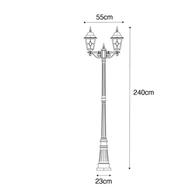 Vintage Außenlaterne Antikgold 240 cm 2-flammig - Antigua