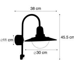 Vintage Außenwandleuchte braun IP44 Bewegungsmelder - Herman
