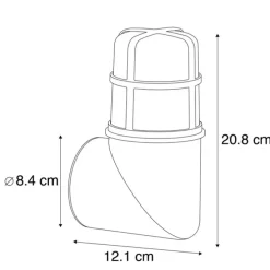 Vintage Außenwandleuchte Messing IP54 20,8 cm - Kiki