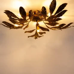 Vintage Deckenlampe Antik Gold 5-flammig - Linde