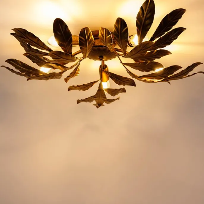 Vintage Deckenlampe Antik Gold 5-flammig - Linde