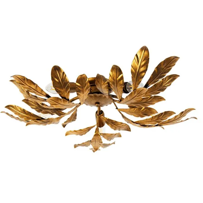 Vintage Deckenlampe Antik Gold 5-flammig - Linde