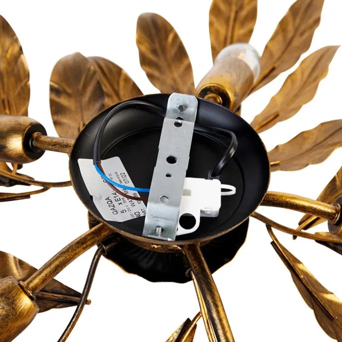 Vintage Deckenlampe Antik Gold 5-flammig - Linde