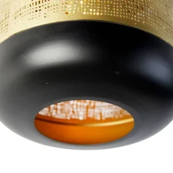 Vintage Deckenlampe schwarz mit Messing - Kayleigh