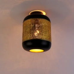 Vintage Deckenlampe schwarz mit Messing - Kayleigh