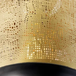 Vintage Deckenlampe schwarz mit Messing - Kayleigh