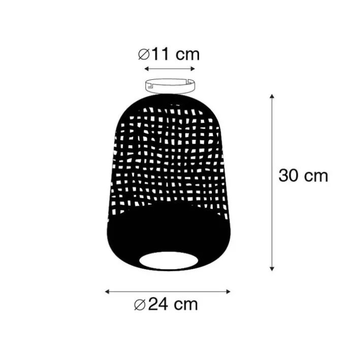 Vintage Deckenlampe schwarz mit Messing - Kayleigh