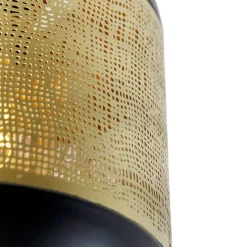 Vintage Deckenlampe schwarz mit Messing - Kayleigh