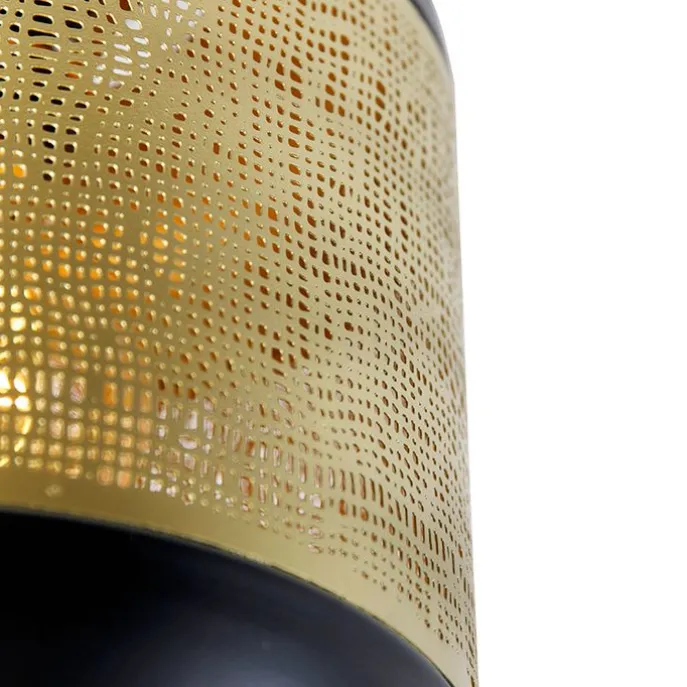 Vintage Deckenlampe schwarz mit Messing - Kayleigh