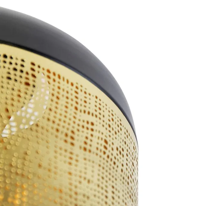 Vintage Deckenlampe schwarz mit Messing - Kayleigh