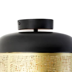 Vintage Deckenlampe schwarz mit Messing - Kayleigh