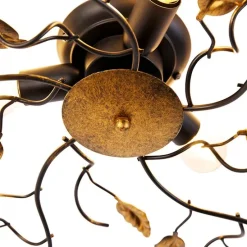 Vintage Deckenlampe schwarz mit Gold 50 cm 3 Lichter - Foglie