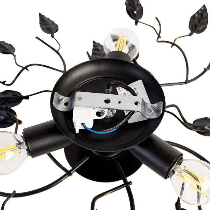 Vintage Deckenlampe schwarz mit Gold 50 cm 3 Lichter - Foglie