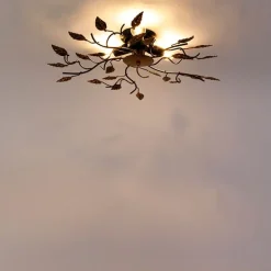 Vintage Deckenlampe schwarz mit Gold 50 cm 3 Lichter - Foglie