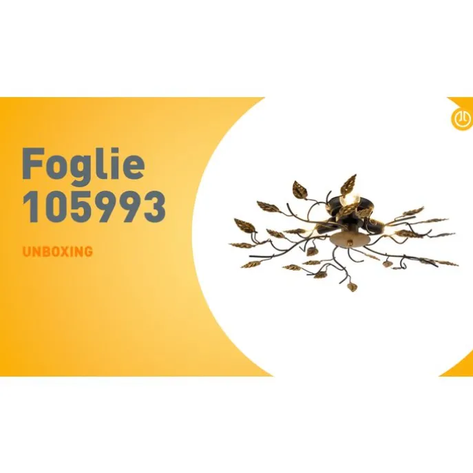 Vintage Deckenlampe schwarz mit Gold 50 cm 3 Lichter - Foglie