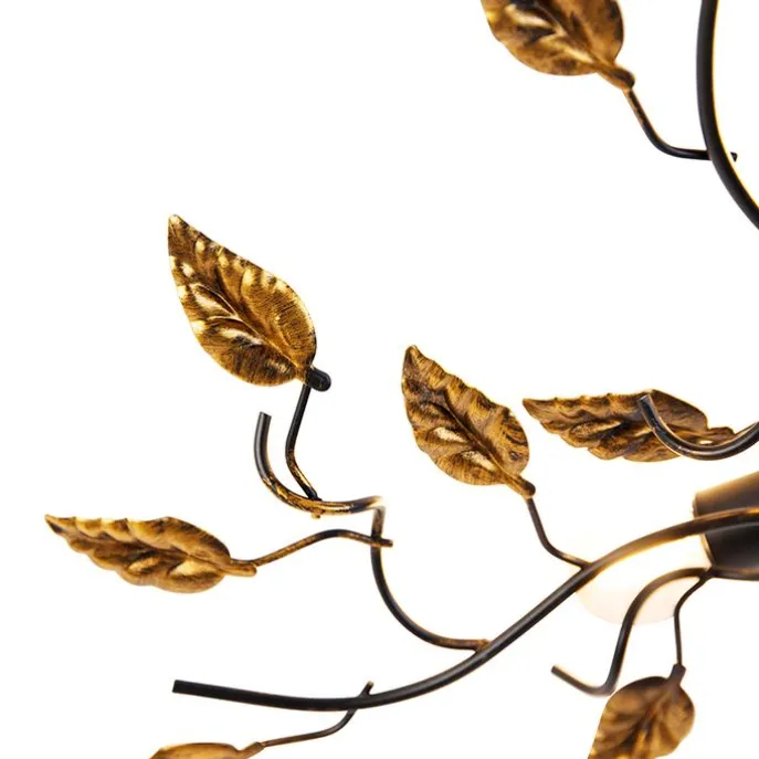 Vintage Deckenlampe schwarz mit Gold 50 cm 3 Lichter - Foglie