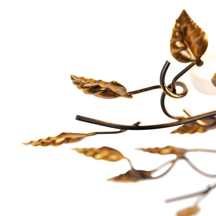 Vintage Deckenlampe schwarz mit Gold 50 cm 3 Lichter - Foglie