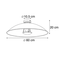 Vintage Deckenleuchte schwarz mit Gold 60 cm - Emilienne Novo