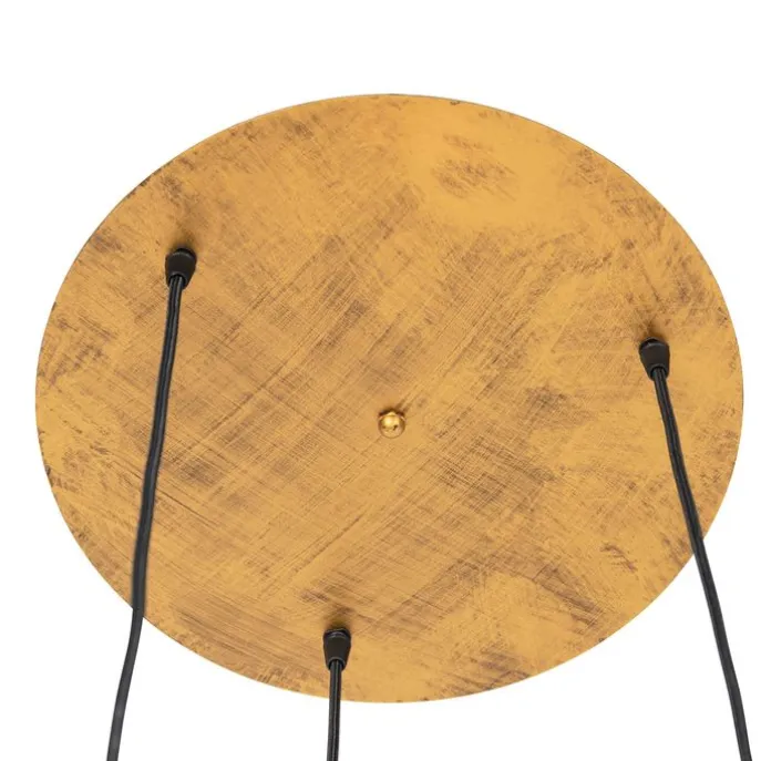 Vintage Hängelampe Antik Gold rund 3-flammig - Linde