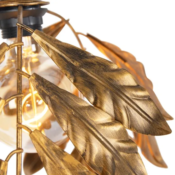 Vintage Hängelampe Antik Gold rund 3-flammig - Linde