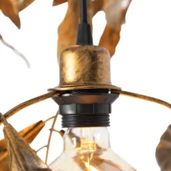 Vintage Hängelampe Antik Gold rund 3-flammig - Linde