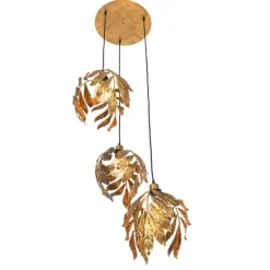 Vintage Hängelampe Antik Gold rund 3-flammig - Linde