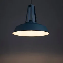 Vintage Hängelampe Blau Rund 43cm - Living