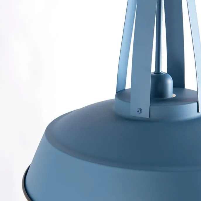 Vintage Hängelampe Blau Rund 43cm - Living