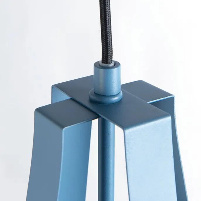 Vintage Hängelampe Blau Rund 43cm - Living