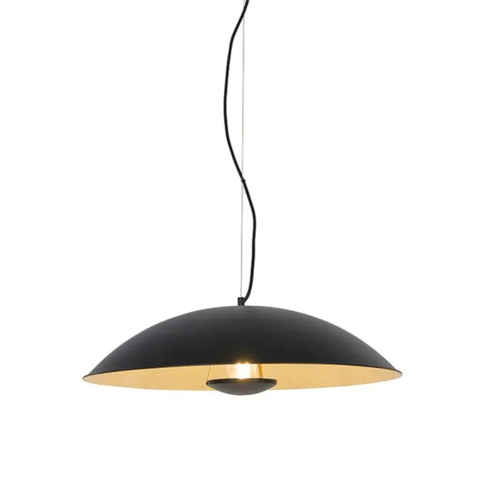 Vintage Hängelampe schwarz mit Gold 60 cm - Emilienne Novo