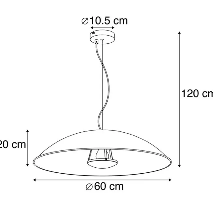 Vintage Hängelampe schwarz mit Gold 60 cm - Emilienne Novo