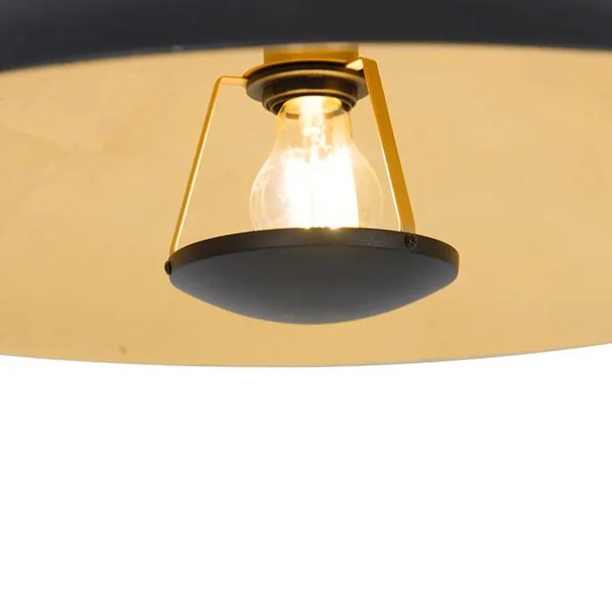 Vintage Hängelampe schwarz mit Gold 60 cm - Emilienne Novo