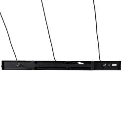 Vintage Hängelampe schwarz mit Messing länglich 3-flammig - Kayleigh