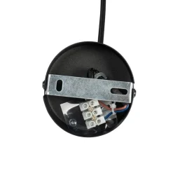 Vintage Hängelampe schwarz mit Rauchglas - Vidra