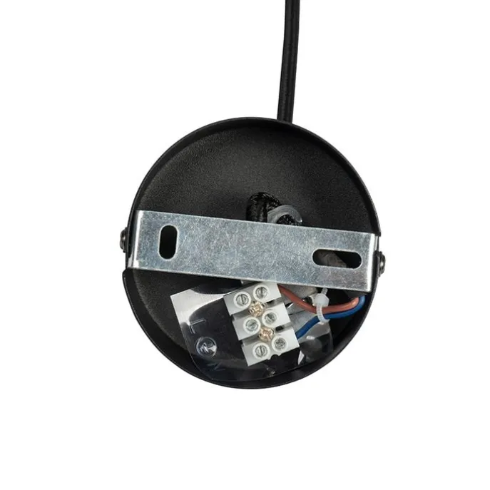 Vintage Hängelampe schwarz mit Rauchglas - Vidra