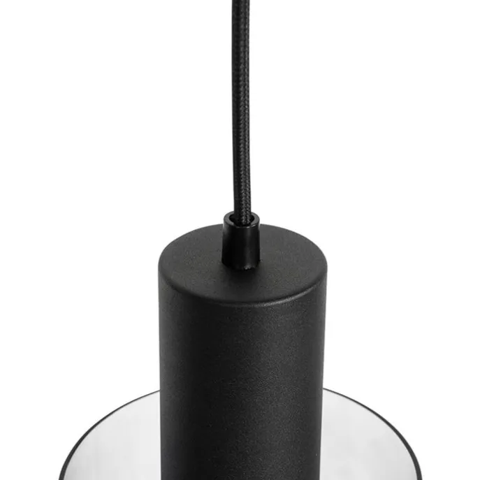 Vintage Hängelampe schwarz mit Rauchglas - Vidra