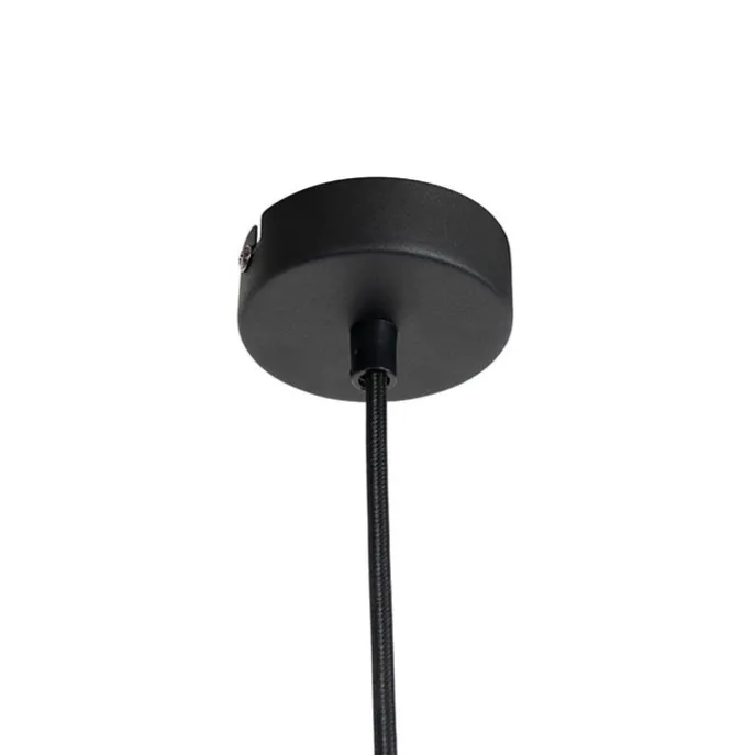 Vintage Hängelampe schwarz mit Rauchglas - Vidra