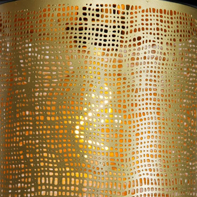 Vintage Hängelampe schwarz mit Messing rund 3-flammig - Kayleigh