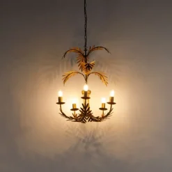 Vintage Kronleuchter Gold 5-Licht - Botanica