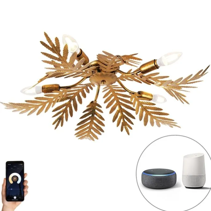 Vintage Smart Deckenleuchte Gold 70 cm inkl. 5 WiFi B35 - Botanica