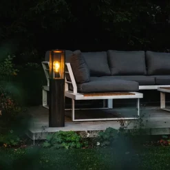 Vintage Steh-Außenleuchte antikgold 80 cm IP44 - Charlois