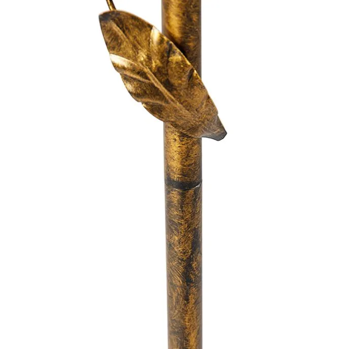 Vintage Stehlampe Antik Gold mit grünem Schirm - Linden