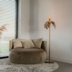 Vintage Stehlampe Antik Gold 32 cm ohne Schirm - Linde