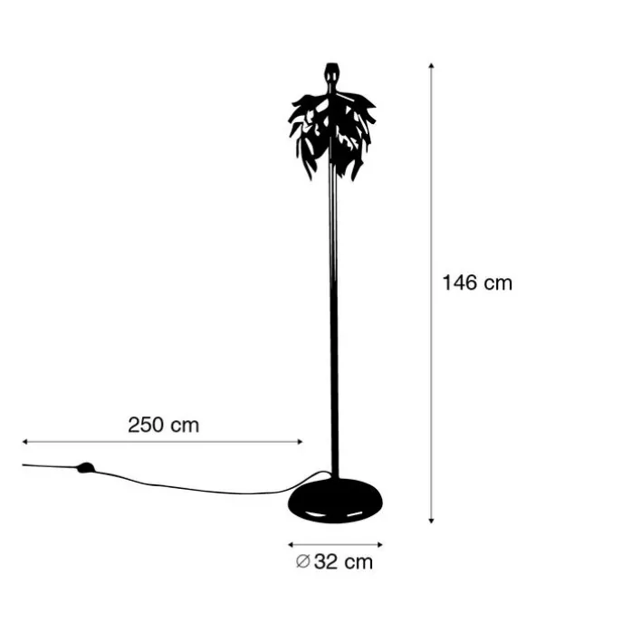 Vintage Stehlampe Antik Gold 32 cm ohne Schirm - Linde