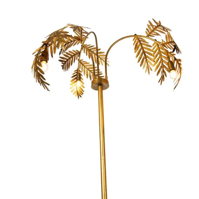 Vintage Stehlampe Antik Gold 3-flammig groß - Botanica